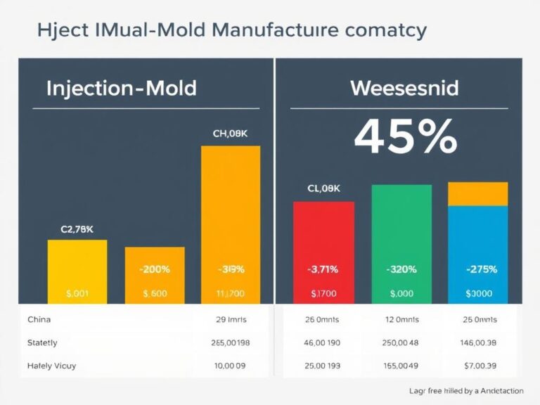 Cost comparison chart showing significant savings with Chinese injection mold manufacturing versus domestic options