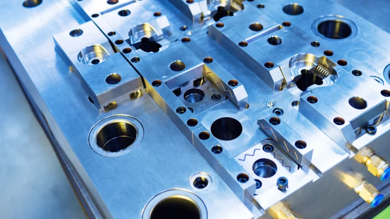 An up close photo of an injection mold.