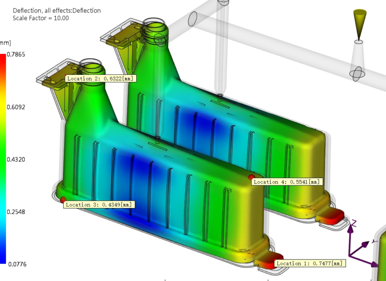 Mold flow analysis of plastic parts