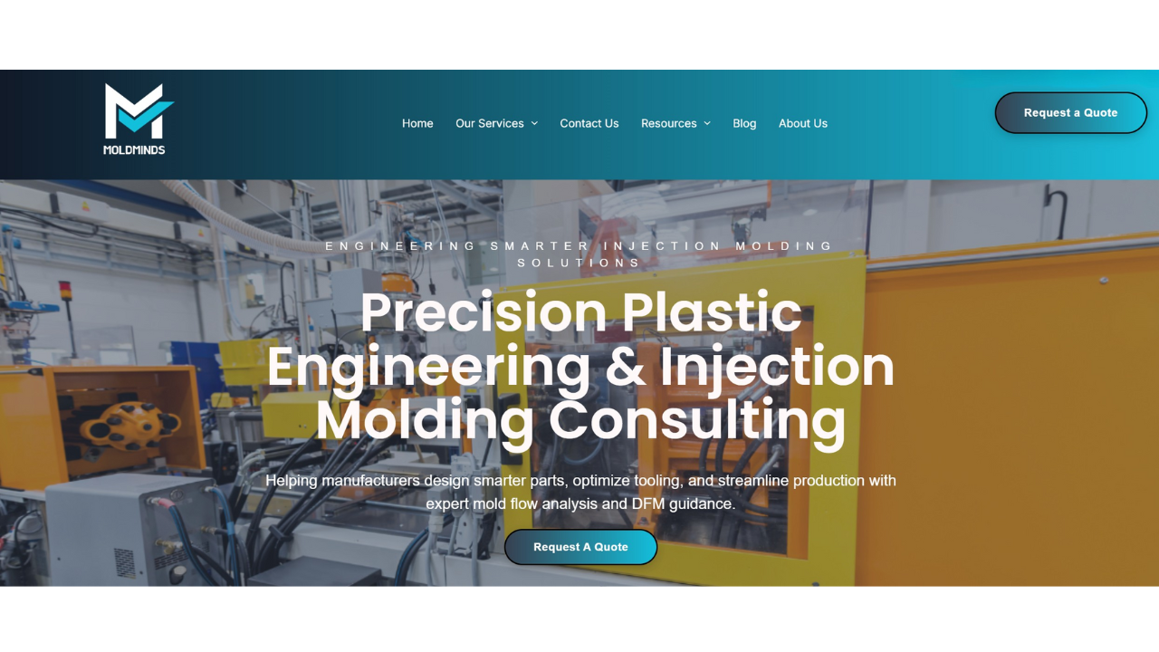 An expert injection molding consultant from MoldMinds reviewing a technical design.