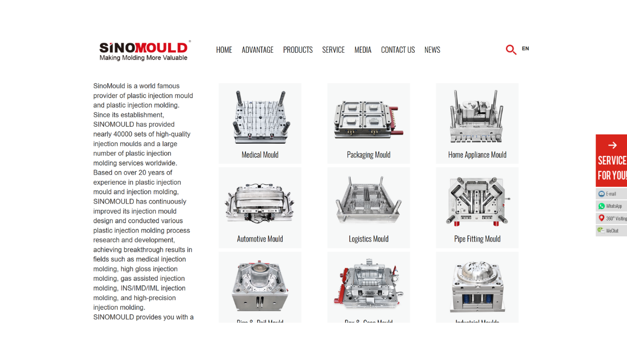 SINO Mould large-scale production facility, a top 10 injection mold maker in China.