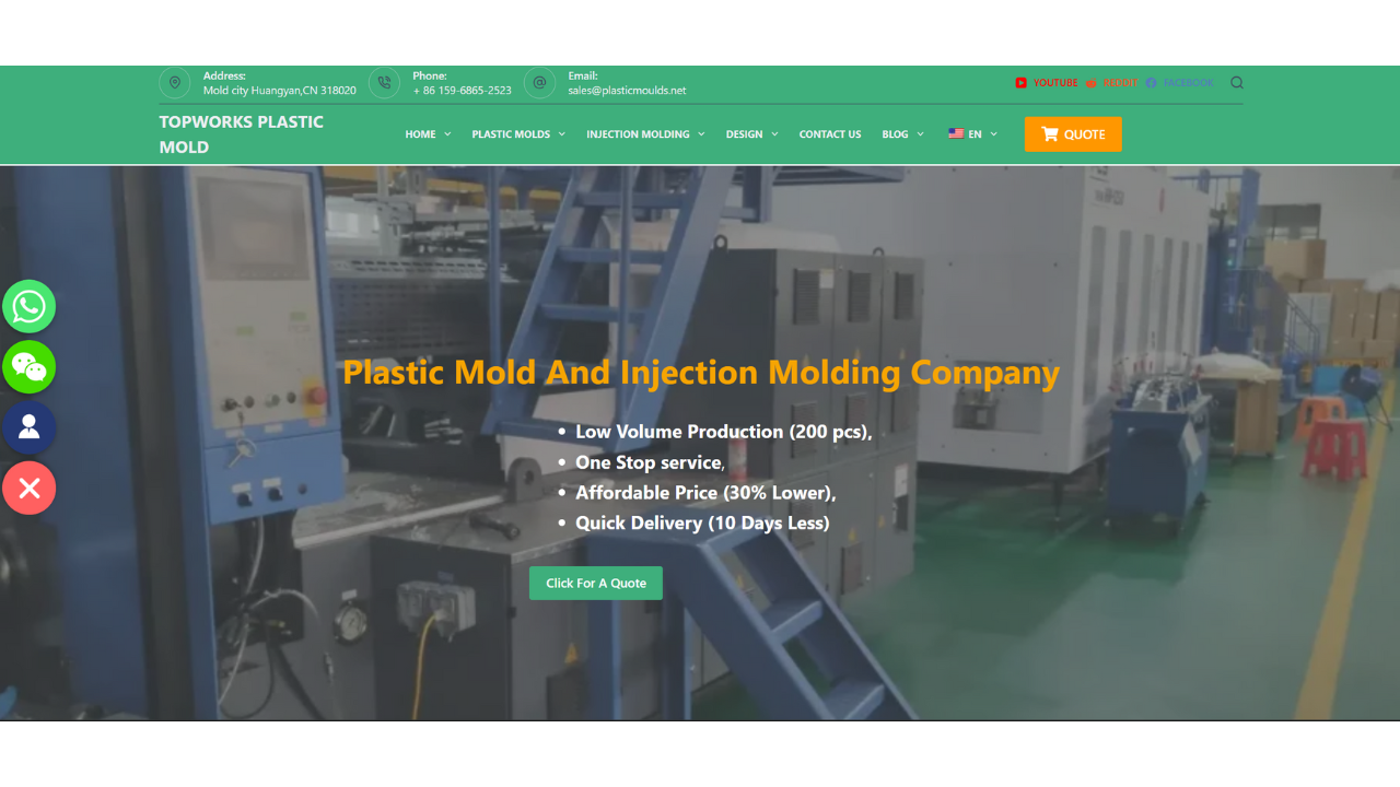 Topworks Plastic Mold facility, a top 10 injection mold maker in China specializing in medical devices.