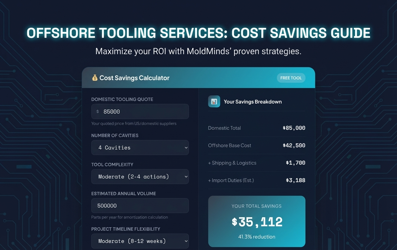 Cost savings calculator for tooling services