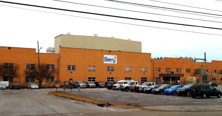 Berry Global plastic packaging manufacturing facility exterior view