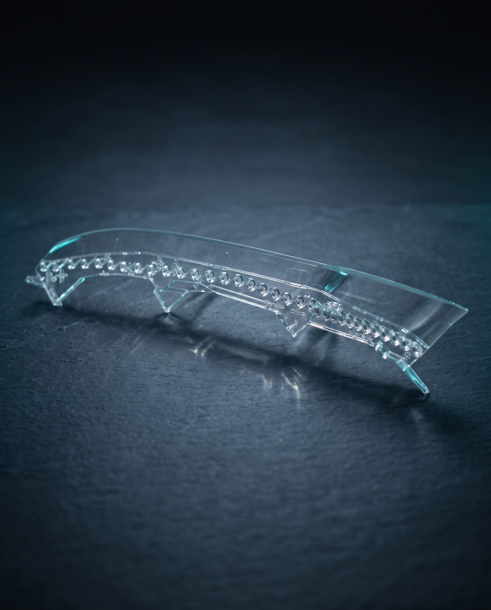 Clear molded optical light guide, a part type MoldMinds manages tooling for