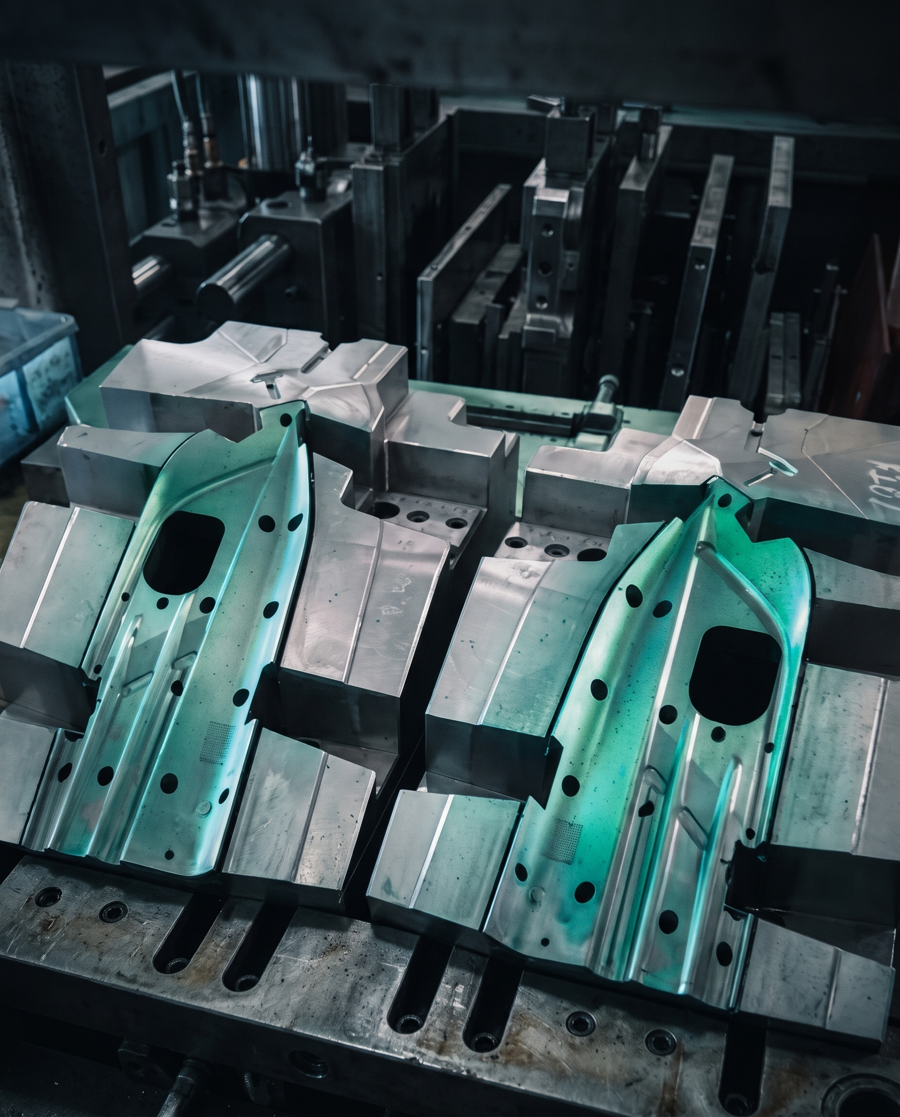 Spotting dye check on injection mold cavity inserts